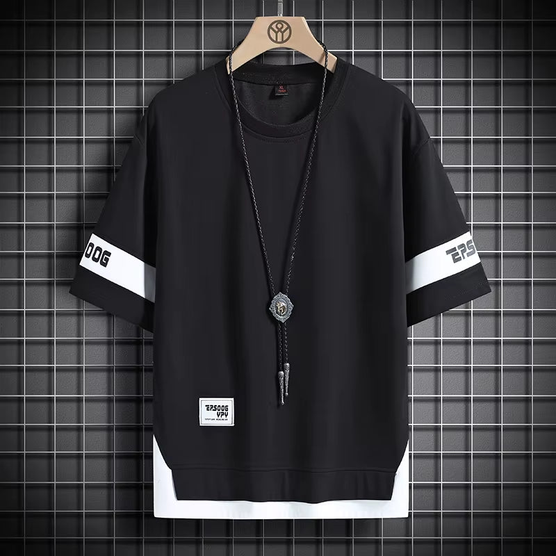 2026 Summer Hip Hop Loose Tshirts Mens Streetwear T-Shirts Casual Classic Short Sleeves Black White Tshirt Tees Oversize 5Xl
